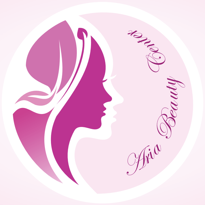 Aria Beauty Center logo — profile silhouette with petals